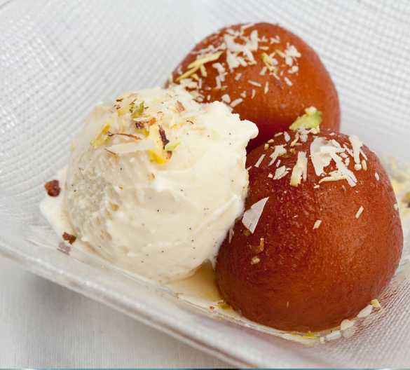 Gulab Jamun with Ice Cream | Fireside Indian Bar & Restaurant